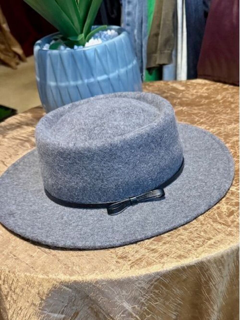 Jeff & Amy Wool with Black Belt Hat (Gray)